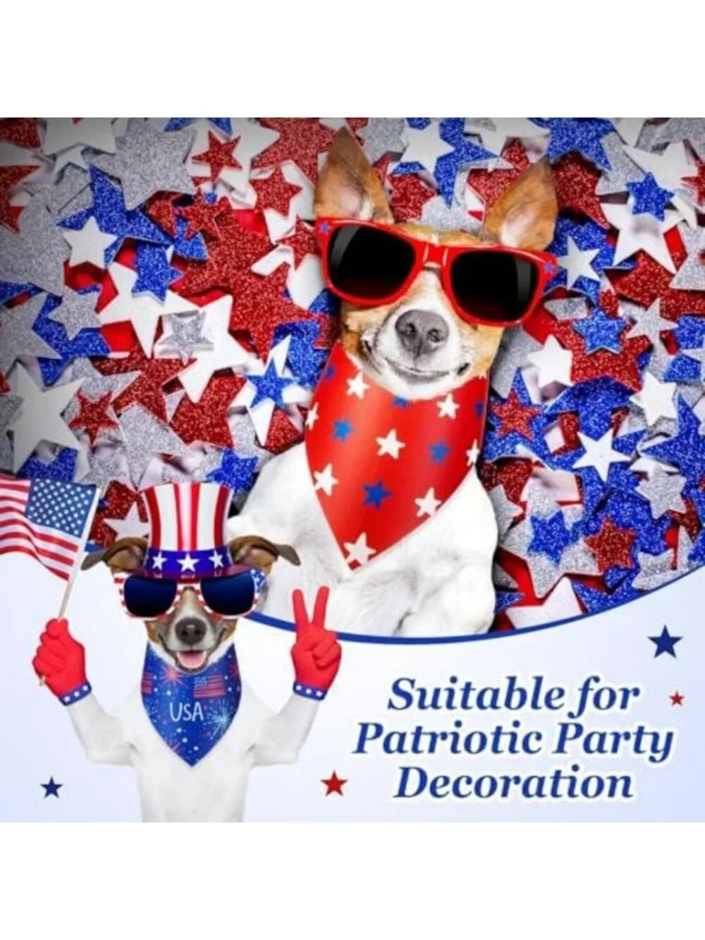 100 Pcs Patriotic Dog Bandanas - 4th of July Triangle Kerchiefs for Pets, 25
